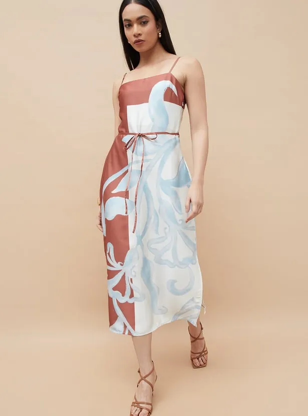 CODE Floral Print Midi Dress